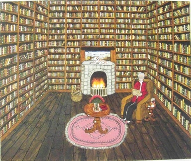 Mann-in-Bücherei